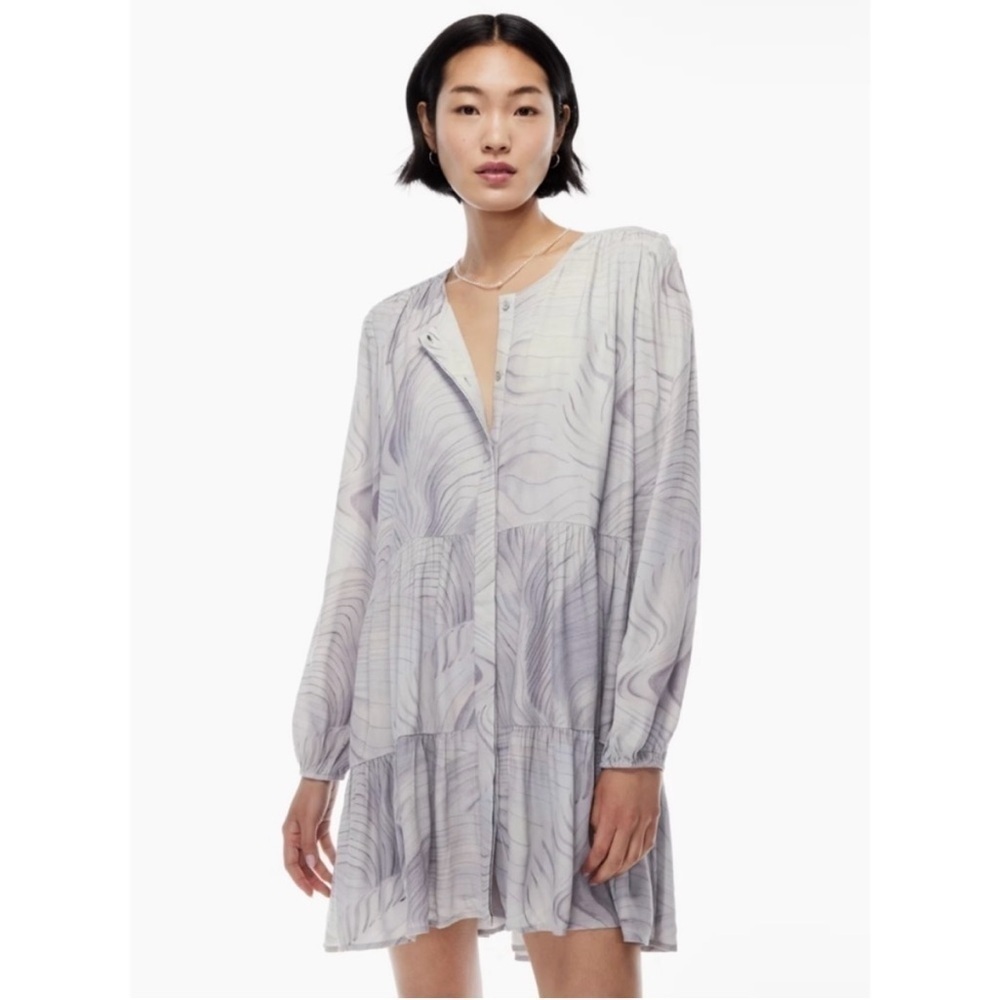 Wilfred Aritzia Barossa‎ Gray Long Sleeve Button Down Dress Size M